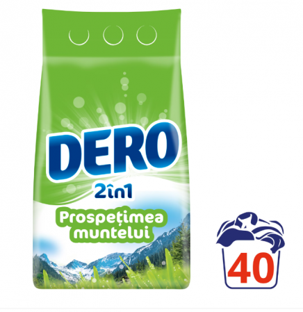 Detergent de rufe pudra Dero 2in1 Prospetimea Muntelui, 3kg, 40 spalari [1]