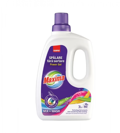 Detergent Rufe - Detergent lichid pentru rufe colorate Sano Maxima Mix & Wash 3L