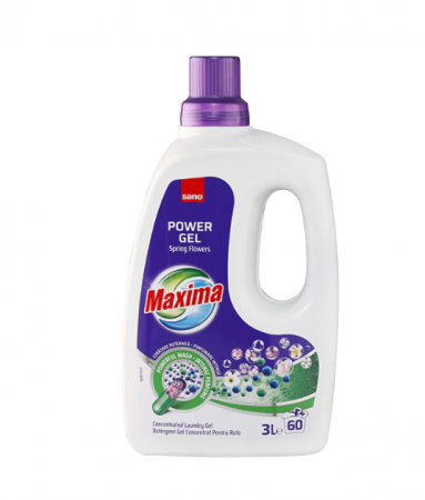 Detergent Rufe - Detergent gel concentrat pentru rufe Sano Maxima Spring Flowers, 60 spalari, 3 l