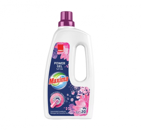 Detergent Rufe - Detergent gel concentrat pentru rufe Sano Maxima Soft Silk, 20 spalari, 1 l