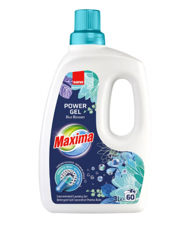 Detergent Rufe - Detergent gel concentrat pentru rufe Sano Maxima Blue Blossom , 60 spalari, 3 l