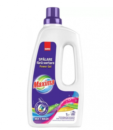 Detergent Rufe - Detergent gel pentru rufe Sano Maxima Mix and Wash 1L