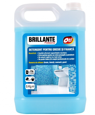 Solutii suprafete baie - Detergent pentru gresie si faianta Brillante, 5kg