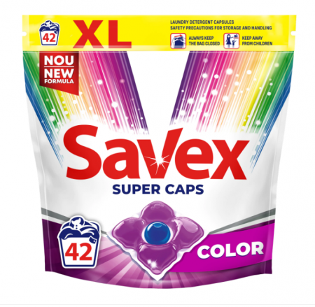 Detergent Rufe - Detergent Savex Super Caps Color, 42 spalari
