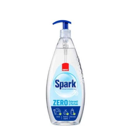 Detergent vase - Detergent vase cu pompita Sano Spark Zero coloranti si parfum, 700ml