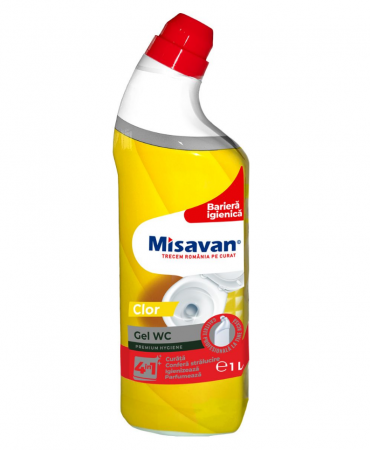 Solutii suprafete baie - Gel Wc Cu Clor 4 In 1, 1L Misavan - 90012556