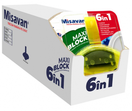 Odorizant toaleta - Display Odorizant toaleta Misavan Maxi Block Lemon 10 buc/display,90040696