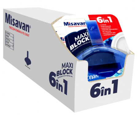 Odorizant toaleta - Display Odorizant toaleta Misavan Maxi Block Ocean10 buc/display, 90040689