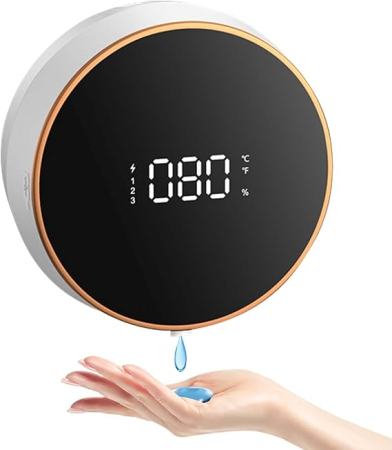 Servetele si dischete demachiante - Dispenser automat de săpun cu senzor Colexy, 300 ml, alb, montaj pe perete, reîncărcabil, 3 niveluri reglaj, no touch