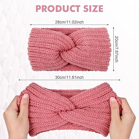Set 3 bentite tricotate de iarna pentru femei, groase, elastice, crosetate manual, protectie urechi, universale [4]