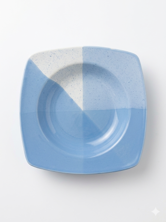 Farfurii - Farfurie adanca ,21 cm, albastru/alb