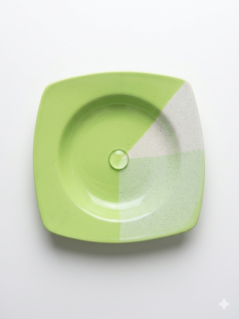 Farfurii - Farfurie adanca ,21 cm, Verde/alb