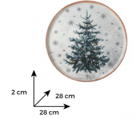 Farfurie ceramica decor "Brad" 28 cm - CR002 [1]