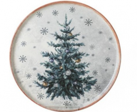 Farfurii - Farfurie ceramica decor "Brad" 21 cm - CR004