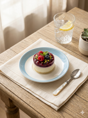 Farfurie desert 14 cm, margine albastra [1]