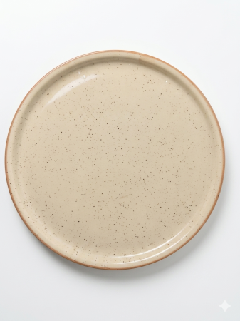 Farfurie intinsa rotunda 29.5 cm, ceramica,bej nisipiu, design modern, rezistenta, usor de curatat [2]