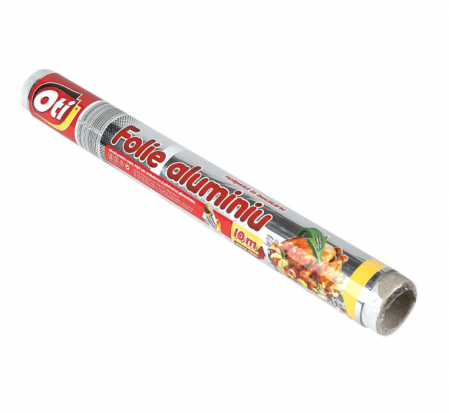 Folii si pungi alimentare - Folie aluminiu OTI, 10m, tipla, pentru uz casnic