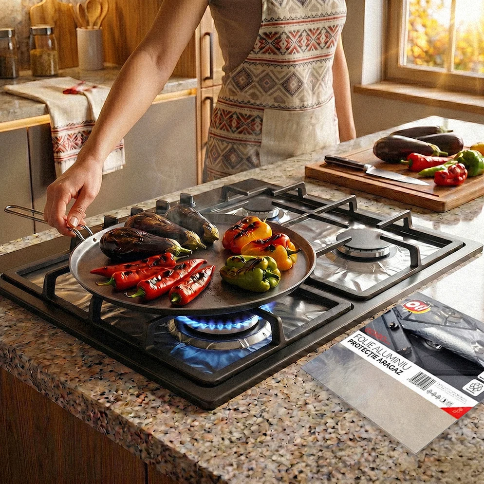 Folie aluminiu protectie aragaz 60 x 60 cm, 031789 [2]