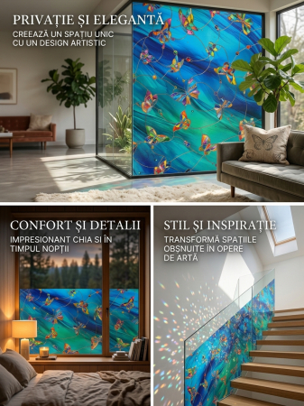 Folie decorativa pentru geam, autocolanta, 60 x 180 cm, folie pentru intimitate si protectie vizuala - Copie [3]