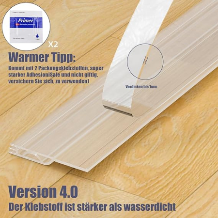 Excluder transparent pentru usi, banda autoadeziva silicon, izolatie fonica si termica, protectie impotriva curentului si frigului [1]