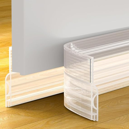 Accesorii pentru gradina - Excluder transparent pentru usi, banda autoadeziva silicon, izolatie fonica si termica, protectie impotriva curentului si frigului