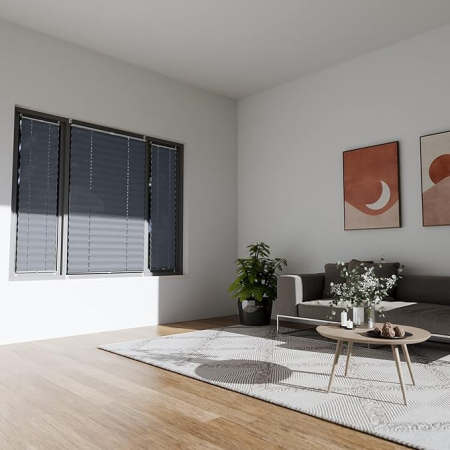 Rulou plisat Klemmfix fara gaurire, 75 x 130 cm, gri, protectie solara si intimitate [1]