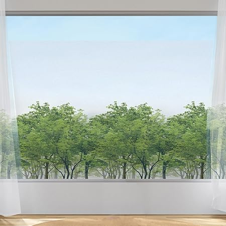 Folie geam decorativa Forest, 90 x 200 cm, autocolanta, protectie UV, opaca pentru intimitate, design padure [2]