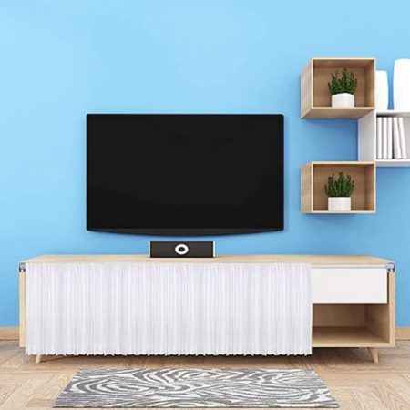 Set 6 tije extensibile BANJILI 80–140 cm, metalice, reglabile, cu fixare autoadeziva, pentru perdele si dulapuri, alb [4]