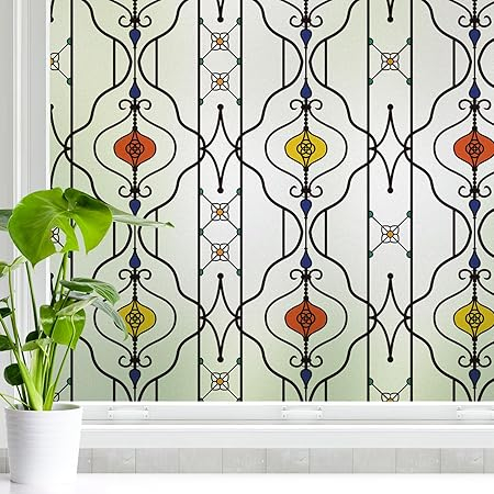 Accesorii pentru gradina - Folie geam decorativa  44,5 x 200 cm, autocolanta, reutilizabila.