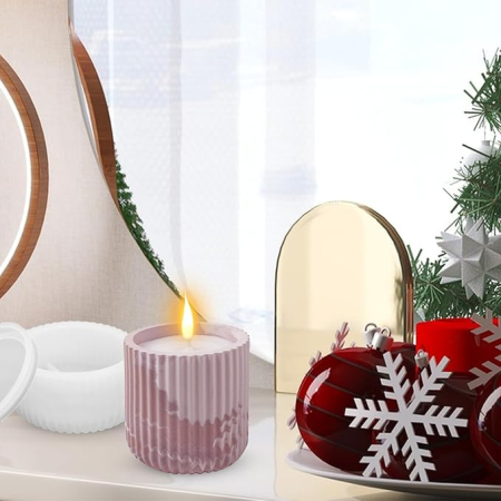 Set 3 Matrițe din Silicon pentru Rășină – Cutii de Depozitare cu Capac, Suporturi pentru Lumânări, Ghivece, Borcane Decorative [4]