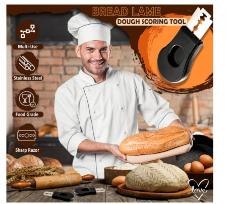 Set silicon, tava modelat si coacere paine, spatula, lama crestat [5]