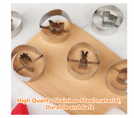 Set 10 forme biscuiți – inox alimentar, motive Paște (iepure, ou, rândunică, morcov etc.) 6,8 cm [2]