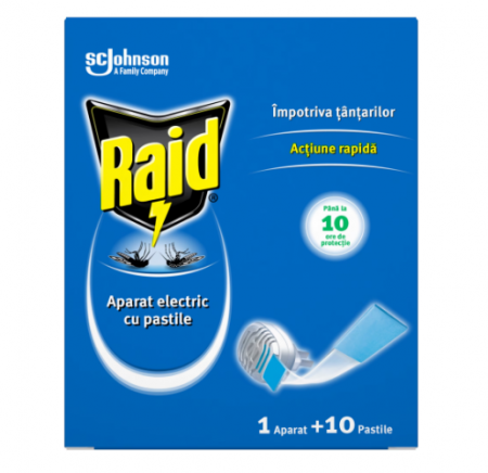 Insecticide - Aparat electric Raid impotriva tantarilor + 10 pastile laminate