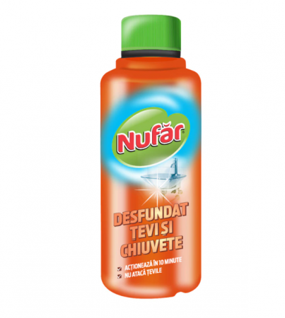 Solutii desfundat tevi - Solutie desfundat tevi si chiuvete Nufar, 375 ml