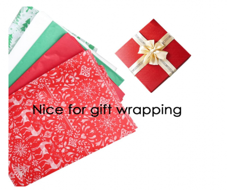Hârtie de împachetat Crăciun BAISDY – 100 coli, 35 × 50 cm, 5 modele festive [5]