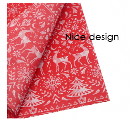 Hârtie de împachetat Crăciun BAISDY – 100 coli, 35 × 50 cm, 5 modele festive [2]