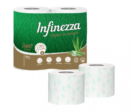 Consumabile de hartie - Infinezza Hartie Igienica Parfumata 3str Aloe Vera 4/set - 90029769