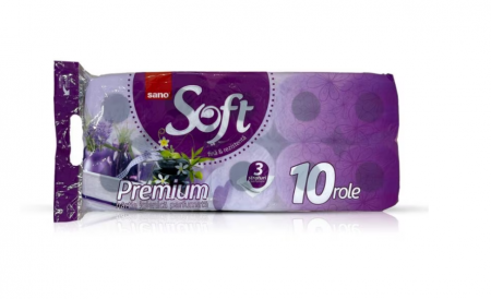 Hartie igienica - Hartie igienica, Sano Paper Toilet Premium, 3 straturi, 10 role