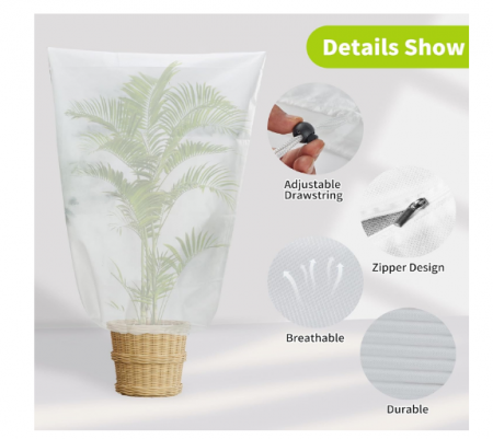 Husă de protecție de iarnă pentru plante – 120 ×80 cm - cu cordon și fermoar – rezistenta la ger [1]