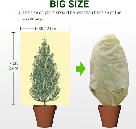 Husă iarnă Ujaxjaxi pentru plante în ghiveci, 200x240 cm, protecție împotriva înghețului, reutilizabilă, XL/XXL [3]