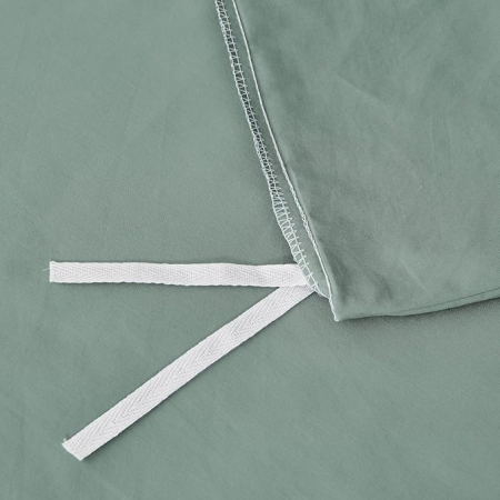 Set lenjerie de pat bumbac Renforce 200x200 cm, verde salvie, cu 2 fete de perna 80x80 cm, inchidere cu fermoar [4]