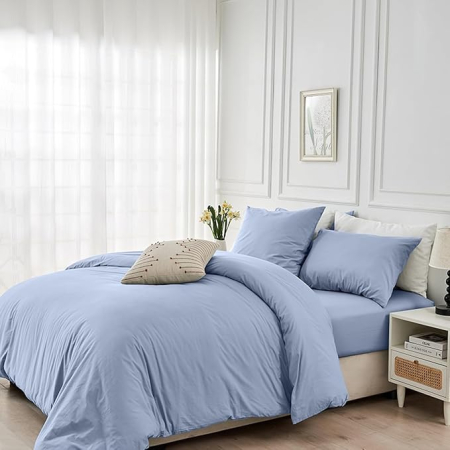Husa pilota, Renforce 200x220 cm, albastru deschis, cu 2 fete de perna 80x80 cm, inchidere cu fermoar. [3]