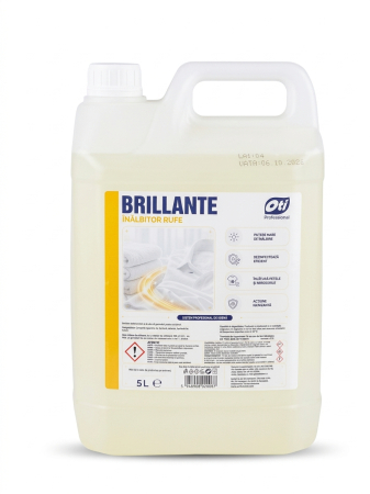 Inalbitor rufe si apret - Brillante Inalbitor Rufe 5L, Solutie Profesionala pentru Albirea Textilelor, Indeparteaza Petele si Mirosurile, Actiune Igienizanta