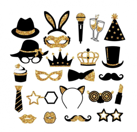 Textile & Decoratiuni - Kit Decorațiuni pentru Nuntă și Petreceri - Set Măști și Accesorii pentru Petreceri