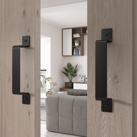 Maner usa glisanta SANKEYTEW, solid din otel, pentru barn door / usi glisante, negru [1]