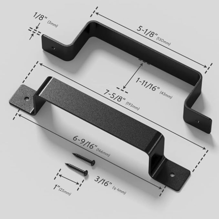 Maner usa glisanta SANKEYTEW, solid din otel, pentru barn door / usi glisante, negru [3]