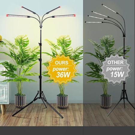 Lampa de crestere plante 36W cu stativ reglabil 60-160 cm si timer 4/8/12 ore [3]