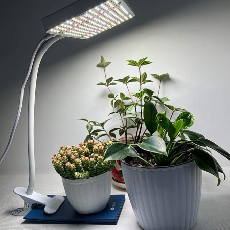Lampa plante JINHONGTO 25W cu prindere tip cleste, spectru complet, IR & UV, brat flexibil 360°, Daisy Chain [1]