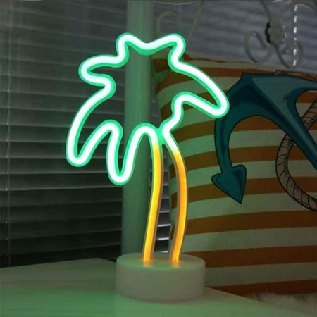 Lampă LED 3D „Iluzie Optică” Palmier, schimbare 7–16 culori, comandă tactilă + telecomandă, [1]