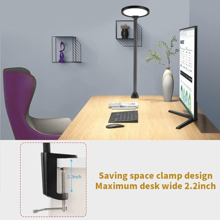 Lampa birou LED cu clema, brat flexibil silicon, zinc alloy, lumina calda 3000K, 580LM, 6W, reglabila, eye-friendly [3]